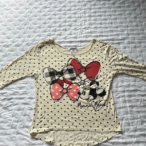 Disney Minnie Mouse Polka Dot Kids Shirt - Cream and Red
